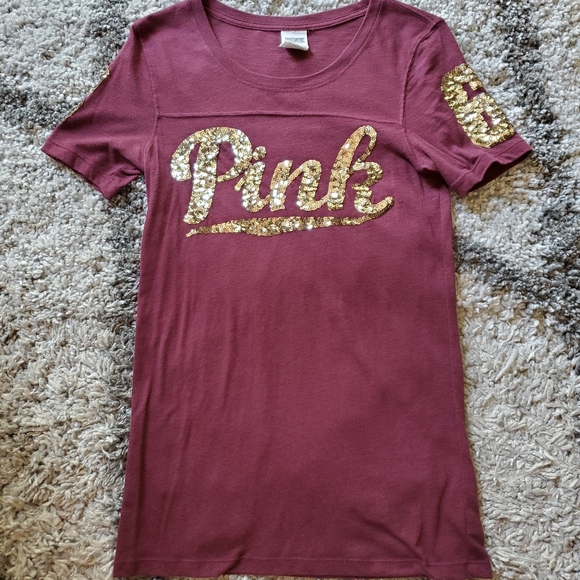 PINK Victoria's Secret Tops - PINK By Victoria's Secret Crewneck Bling Top